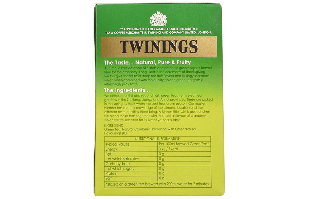 Twinings Cranberry Green Tea    Box  20 pcs